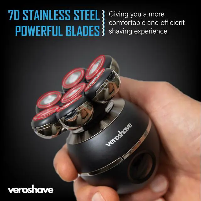 Alt view image 3 of 7 - Head Shavers for Bald Men: 7D Floating Electric Razor with Removable Head, IPX7 Waterproof Wet or Dry Shaver, LED Display & Type C Fast Charging