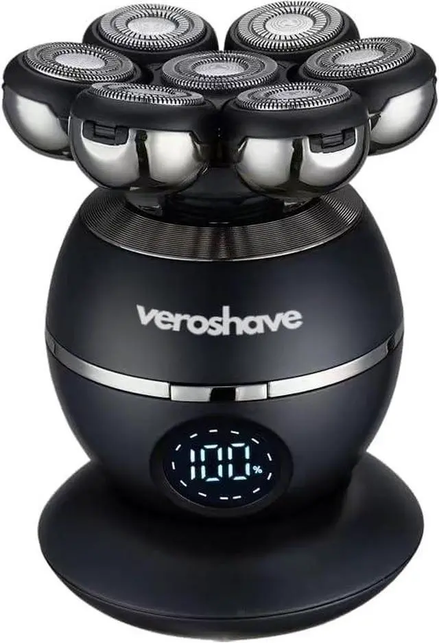 Alt view image 4 of 7 - Head Shavers for Bald Men: 7D Floating Electric Razor with Removable Head, IPX7 Waterproof Wet or Dry Shaver, LED Display & Type C Fast Charging