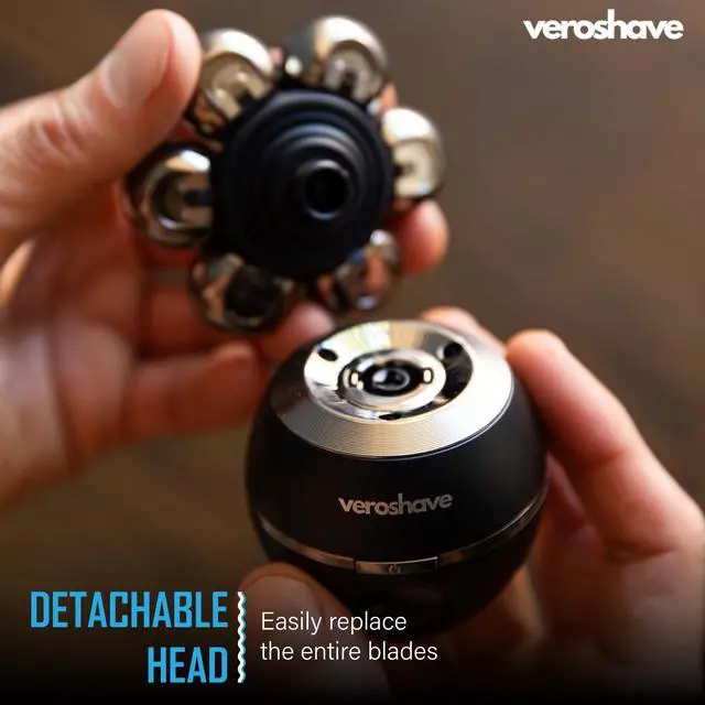 Alt view image 7 of 7 - Head Shavers for Bald Men: 7D Floating Electric Razor with Removable Head, IPX7 Waterproof Wet or Dry Shaver, LED Display & Type C Fast Charging