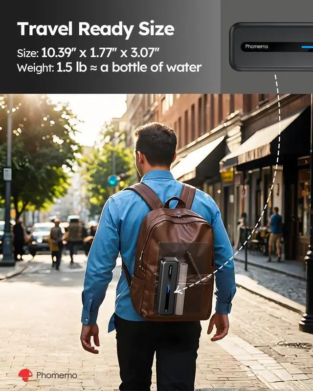 Alt view image 6 of 7 - M832 Portable Printers Wireless for Travel, Inkless Thermal Printer