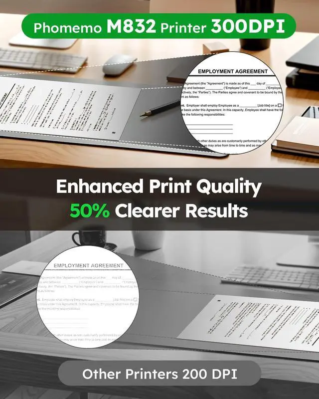 Alt view image 7 of 7 - M832 Portable Printers Wireless for Travel, Inkless Thermal Printer