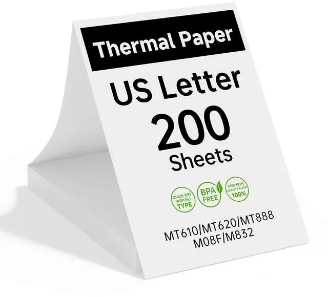 Main image of Portable Thermal Printer Paper of 200 sheets US Letter 8.5 x 11 Inch