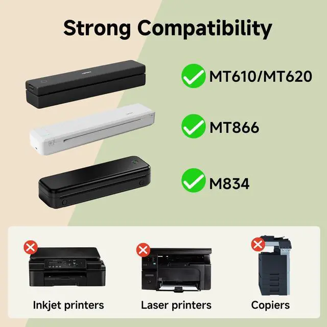 Alt view image 4 of 7 - Portable Thermal Printer Paper of 200 sheets US Letter 8.5 x 11 Inch