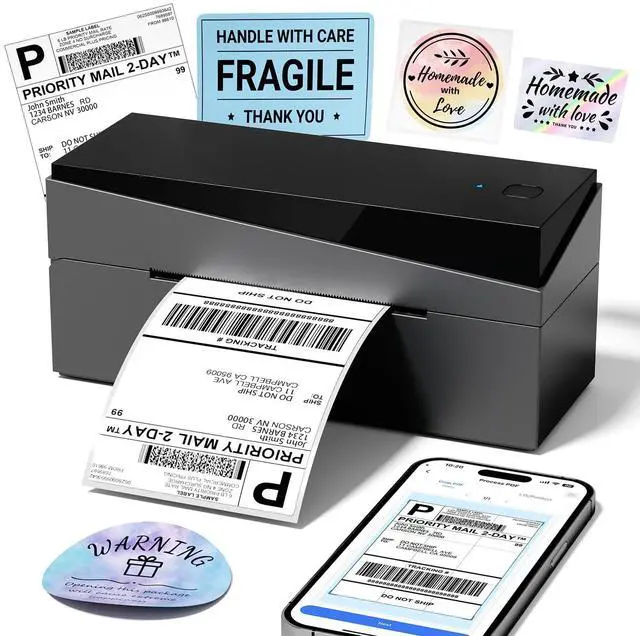 Main image of Bluetooth Shipping Label Printer 4x6, WirelessThermal Printer