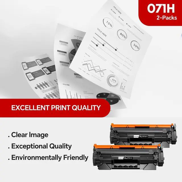 Alt view image 4 of 5 - 071/071H high Yield Black Toner Cartridge Replacement for Canon 071H / 071 / CRG-071 Toner Cartridge with Canon imageCLASS LBP122dw MF273dw MF275dw Printer|2pack 5000-Page high Capacity Ink