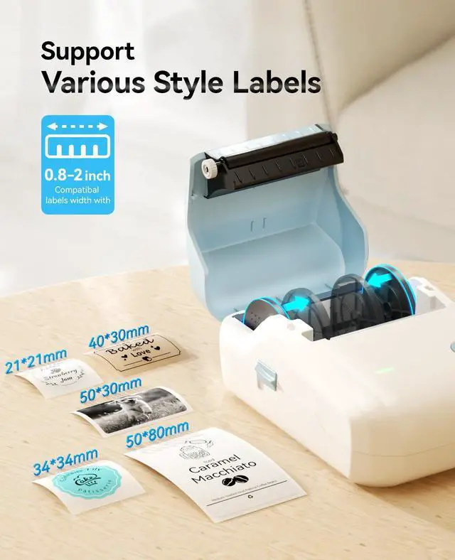 Alt view image 7 of 7 - B1 Label Maker Machine with 3 Roll Tapes, 2Inch Portable Printer