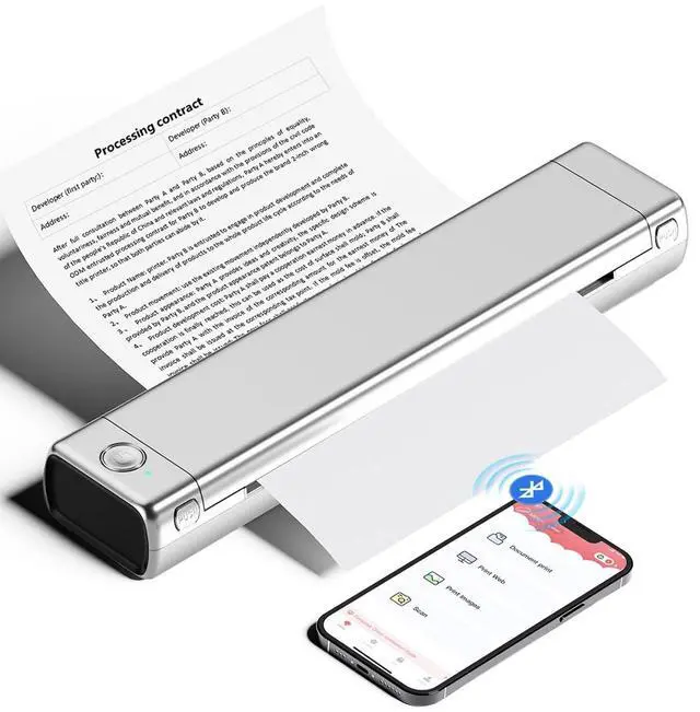 Main image of M08F Portable Printers Wireless for Travel, Thermal Printer Support 8.5" X 11" US Letter, Bluetooth Inkless Printer Compatible with iOS, Android, Laptop for Travel, Office, Home