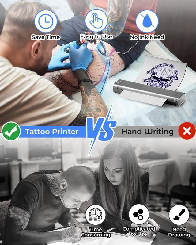 Alt view image 5 of 7 - M08F Portable Printers Wireless for Travel, Thermal Printer Support 8.5" X 11" US Letter, Bluetooth Inkless Printer Compatible with iOS, Android, Laptop for Travel, Office, Home