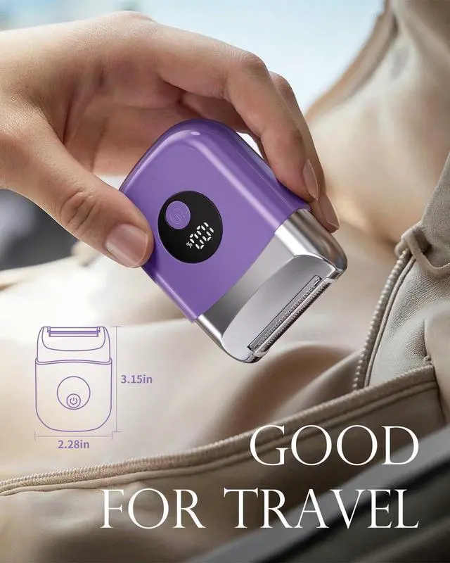 Alt view image 3 of 7 - Cordless Electric Razors for Women, Travel Electric Shaver with LED Display, IPX7 Waterproof Wet Dry, Rechargeable Body Trimmer Shaver for Pubic, Face,Bikini,arms, Legs