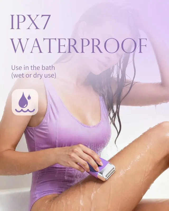 Alt view image 4 of 7 - Cordless Electric Razors for Women, Travel Electric Shaver with LED Display, IPX7 Waterproof Wet Dry, Rechargeable Body Trimmer Shaver for Pubic, Face,Bikini,arms, Legs