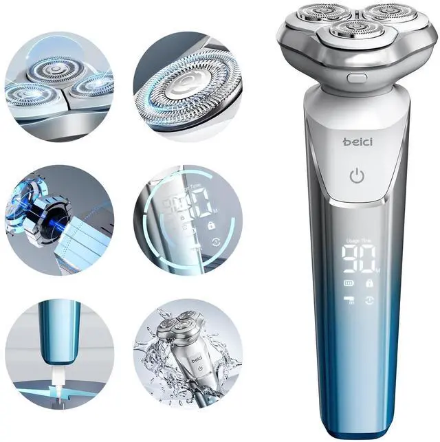 Main image of Men's Shaver Electric Rotary Razor 3D Floating Cutter Head Waterproof Shaving with Led Display X3 Series Gift
