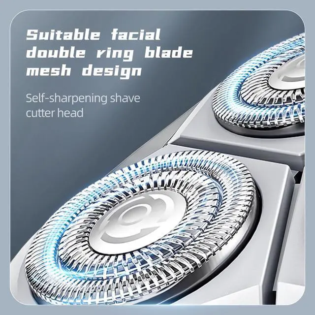 Alt view image 3 of 7 - Men's Shaver Electric Rotary Razor 3D Floating Cutter Head Waterproof Shaving with Led Display X3 Series Gift