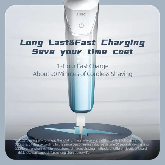 Alt view image 6 of 7 - Men's Shaver Electric Rotary Razor 3D Floating Cutter Head Waterproof Shaving with Led Display X3 Series Gift