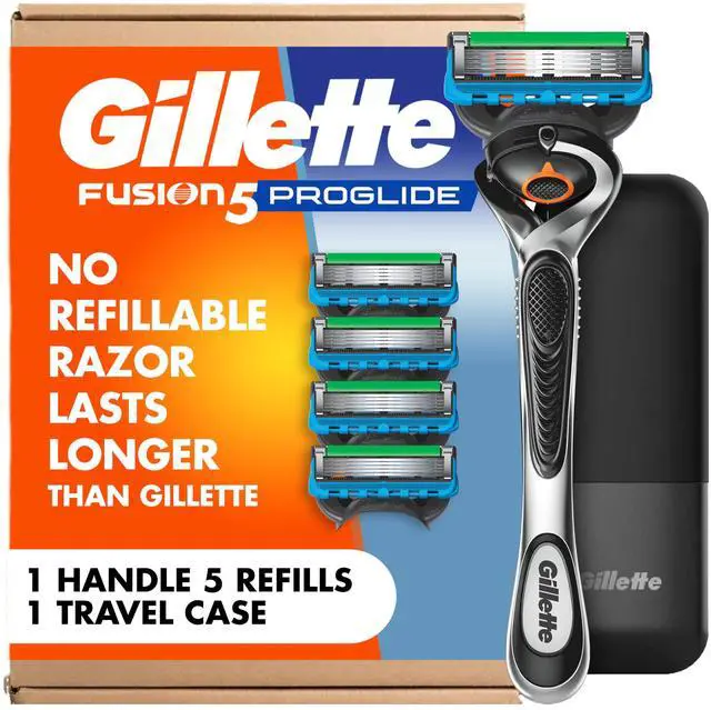 Main image of Fusion5 Proglide Razor for Men, 5-Blade, 1 Razor Handle, 5 Blade Refills, with Travel Case