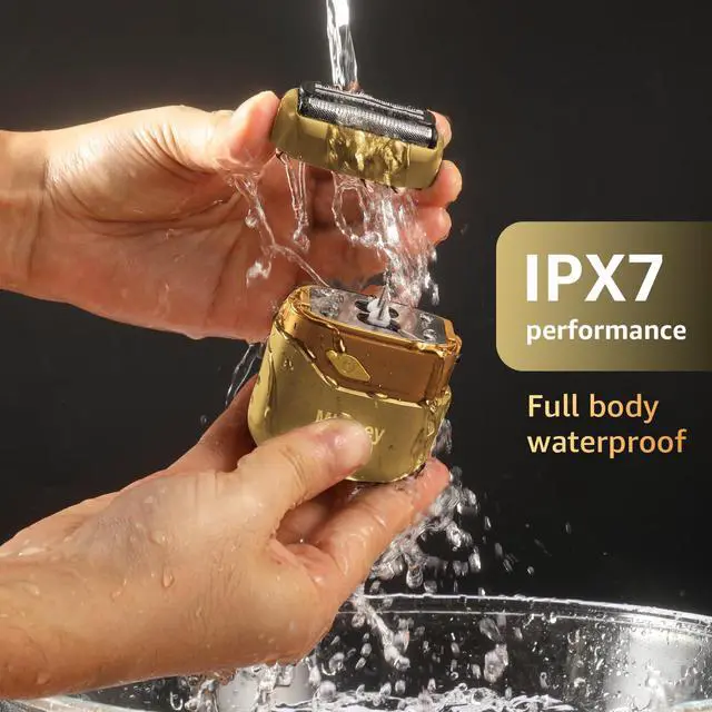 Alt view image 6 of 7 - Electric Foil Shavers for Men: IPX7 Waterproof - Light Gold