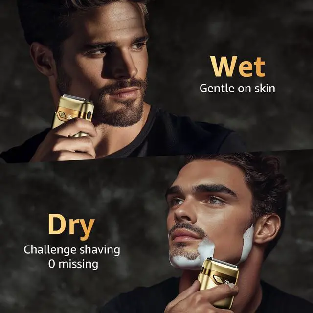 Alt view image 7 of 7 - Electric Foil Shavers for Men: IPX7 Waterproof - Light Gold