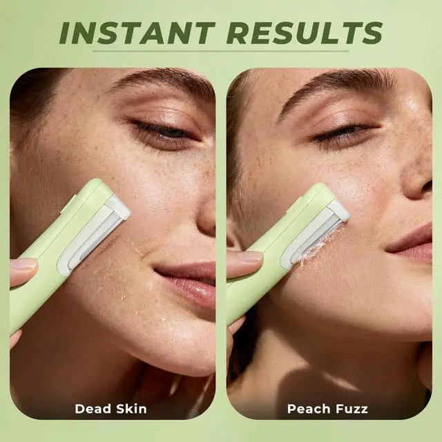 Alt view image 5 of 7 - Dermaplane Razor for Women Face, Peach Fuzz Removal & Exfoliation (Green)