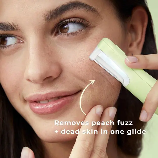 Alt view image 2 of 7 - Dermaplane Razor for Women Face, Peach Fuzz Removal & Exfoliation (Green)