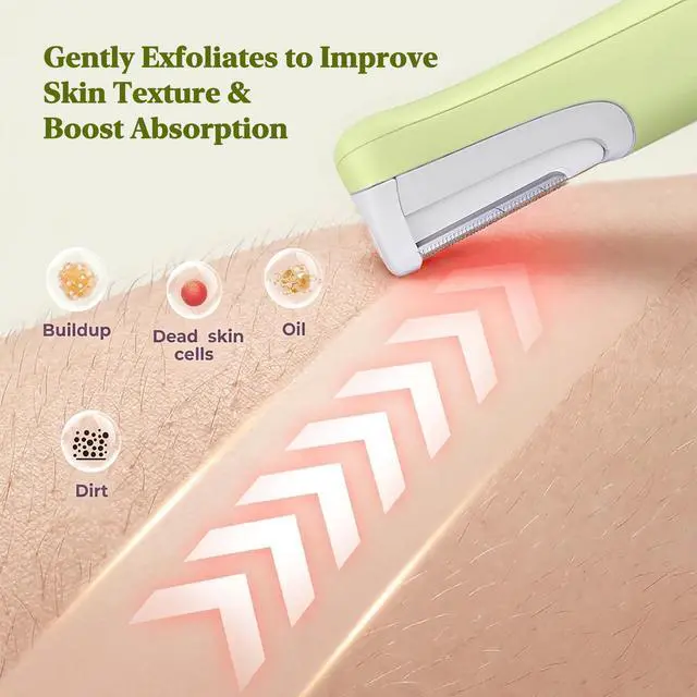 Alt view image 4 of 7 - Dermaplane Razor for Women Face, Peach Fuzz Removal & Exfoliation (Green)