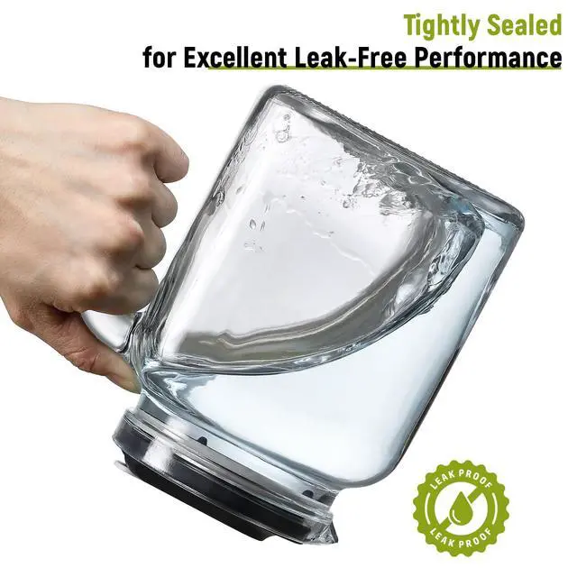 Alt view image 5 of 7 - 68 Oz Seal Pitcher With Lid and Spout, Large Iced Tea Pitcher for Fridge, Wide Mouth Glass Jar Container for Homemade Juice & Iced Tea, Iced Coffee, and Drinks