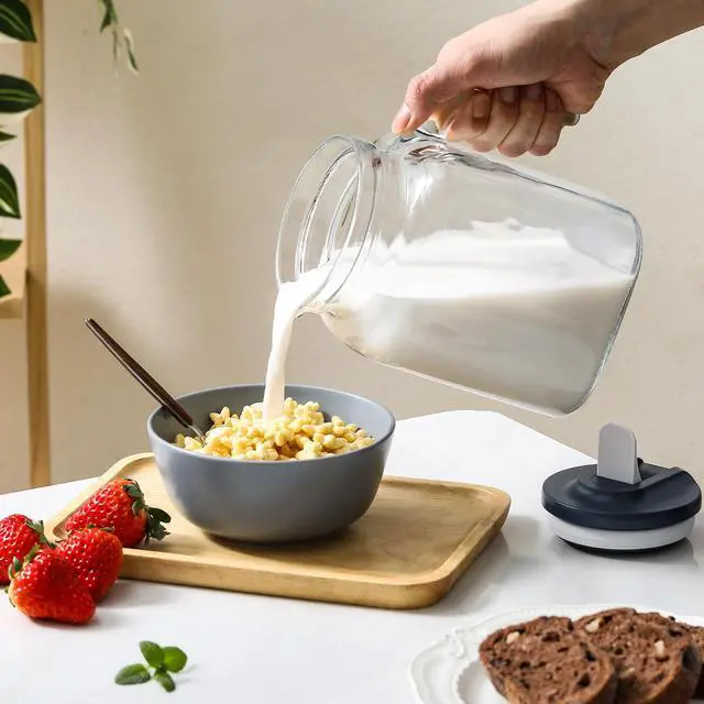 Alt view image 7 of 7 - 68 Oz Seal Pitcher With Lid and Spout, Large Iced Tea Pitcher for Fridge, Wide Mouth Glass Jar Container for Homemade Juice & Iced Tea, Iced Coffee, and Drinks