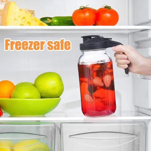 Alt view image 4 of 7 - 3Pack 64OZ Glass Mason Jar Pitcher with Pour Spout Lid
