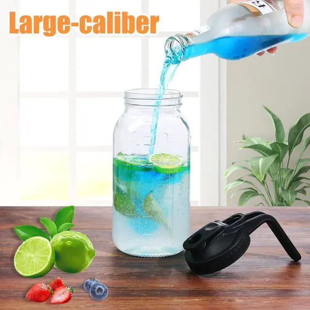 Alt view image 5 of 7 - 3Pack 64OZ Glass Mason Jar Pitcher with Pour Spout Lid