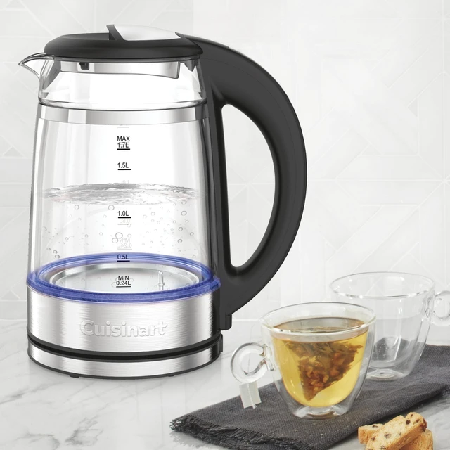 Alt view image 2 of 7 - 1.7L Glass Variable Temperature Control Electric Kettle 110°F212°F with Touchscreen Controls, Illumination, DualLayer CoolTouch Design & Nondrip Spout