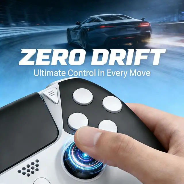Alt view image 2 of 7 - 2 Pack for PS4 Controller,Wireless Dual Remote Shock Control for PS4 Slim Pro,ALPS Zero Drift Sticks Game Control,PC Gaming Turbo Back Paddles Gamepad,Alternative Original,Black White