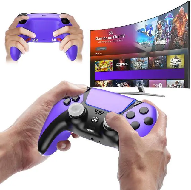 Main image of Upgraded for Luna Controller with Back Paddles,Turbo,Wireless Fire TV Game Controllers for PC,GeForce NOW,Firestick,Replacement for Luna Gamepad with ALPS Joystick,No Drift Stick,Purple