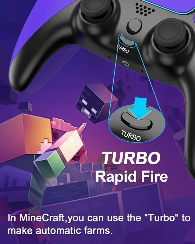 Alt view image 6 of 7 - Upgraded for Luna Controller with Back Paddles,Turbo,Wireless Fire TV Game Controllers for PC,GeForce NOW,Firestick,Replacement for Luna Gamepad with ALPS Joystick,No Drift Stick,Purple