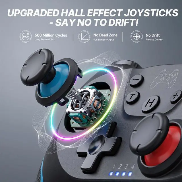 Alt view image 5 of 7 - Wireless Pro Controller for Switch 1/Switch 2/Lite/OLED/PC