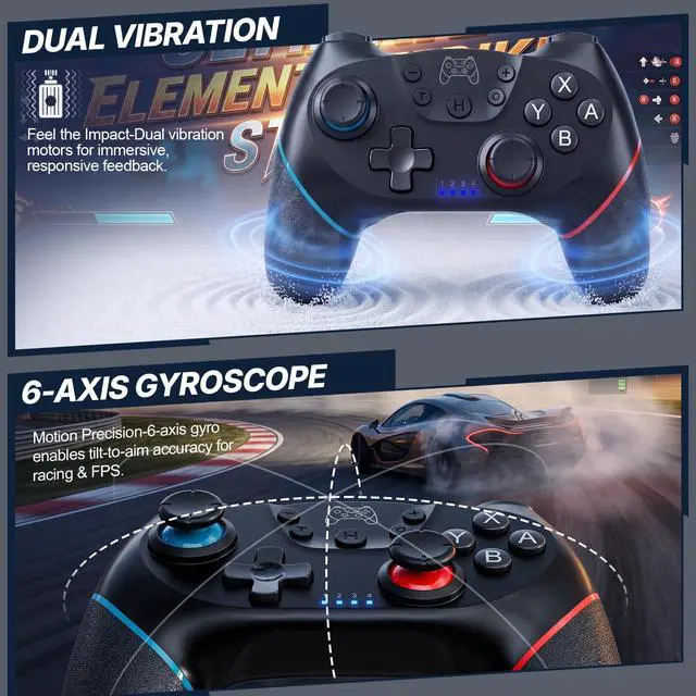 Alt view image 6 of 7 - Wireless Pro Controller for Switch 1/Switch 2/Lite/OLED/PC