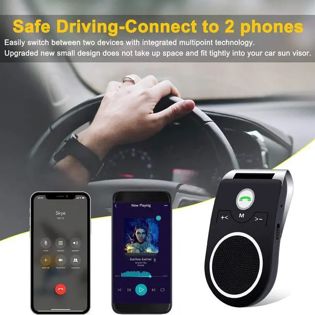 Alt view image 3 of 7 - Bluetooth 5.0 Speaker for Car, Handsfree Cell Phone Car Kit