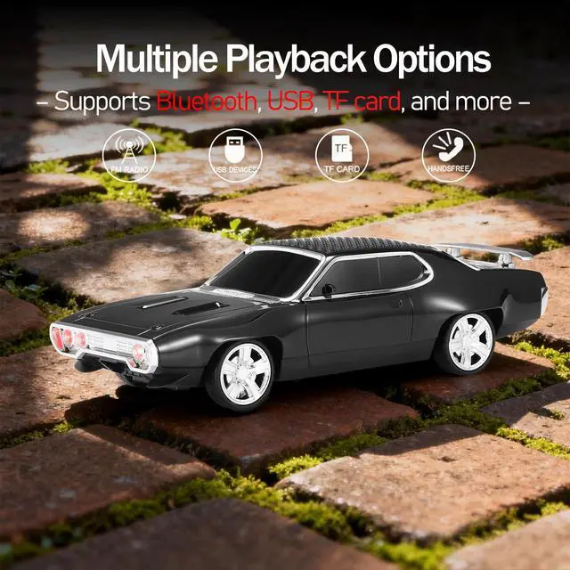 Alt view image 5 of 7 - WS-620 Classic Muscle Car Bluetooth Speaker, Black