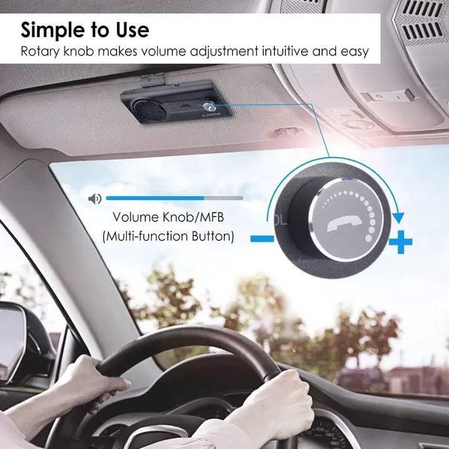 Alt view image 4 of 6 - CK11 - Bluetooth 5.0 Hands-Free Car Speakerphone, Titanium