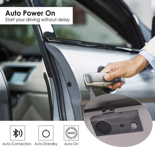 Alt view image 5 of 6 - CK11 - Bluetooth 5.0 Hands-Free Car Speakerphone, Titanium