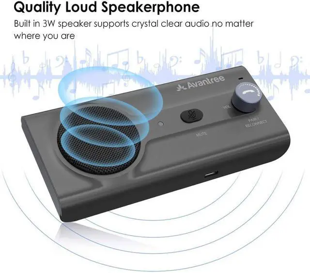 Alt view image 3 of 6 - CK11 - Bluetooth 5.0 Hands-Free Car Speakerphone, Titanium