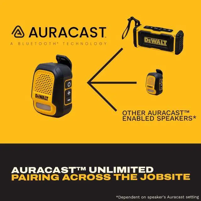 Alt view image 5 of 7 - Heavy Duty Wearable Bluetooth Speaker Pro Max (New Model) Jobsite Clip-On Mini Speaker w/LED Work Light, IP56 Water Resistant, 12H Runtime, Built-in Mic & Multi-Speaker Link