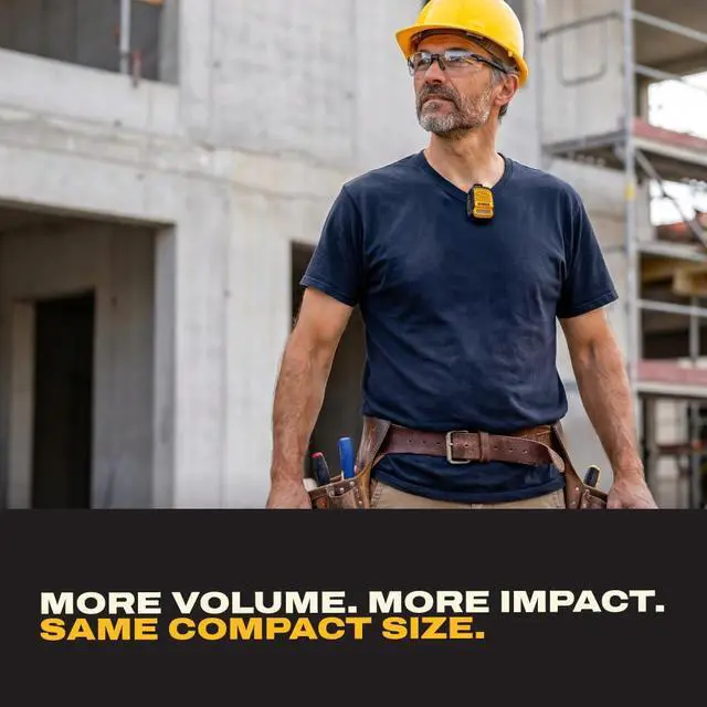Alt view image 6 of 7 - Heavy Duty Wearable Bluetooth Speaker Pro Max (New Model) Jobsite Clip-On Mini Speaker w/LED Work Light, IP56 Water Resistant, 12H Runtime, Built-in Mic & Multi-Speaker Link