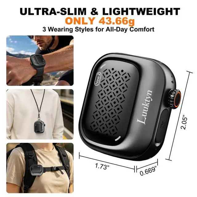 Alt view image 2 of 7 - IP69K Waterproof Portable Wireless Speaker, Mini Shower Speaker with 20H Playtime, Ultra-Light Clip On Wearable Speaker for Bathroom, Outdoor Sports (Black)