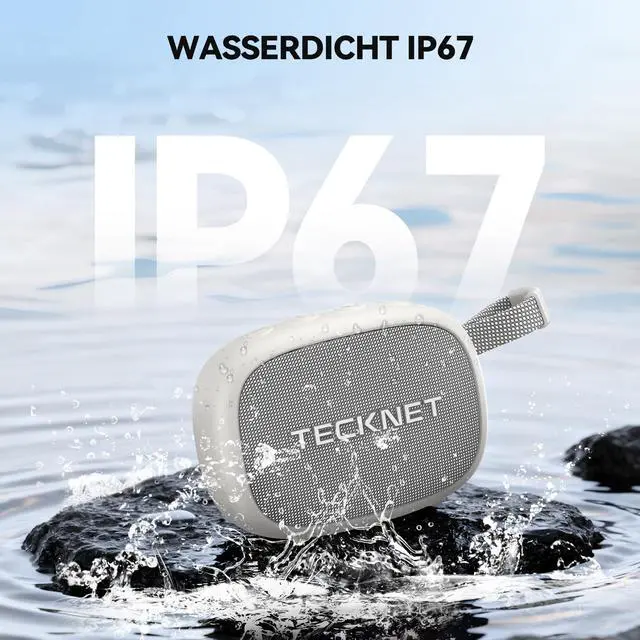 Alt view image 5 of 7 - Portable Bluetooth Speaker with Deep Bass, IP67 Waterproof Shower Speaker, 30H Playtime, Magnetic Design, TWS Pairing Wireless Speaker for Home & Outdoor,White,New