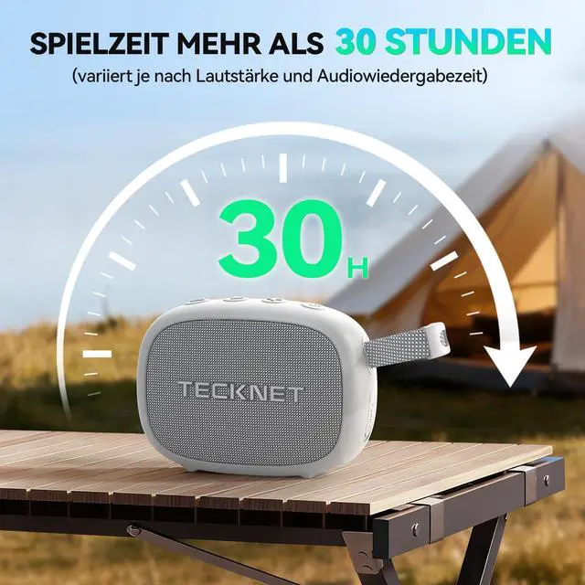 Alt view image 3 of 7 - Portable Bluetooth Speaker with Deep Bass, IP67 Waterproof Shower Speaker, 30H Playtime, Magnetic Design, TWS Pairing Wireless Speaker for Home & Outdoor,White,New