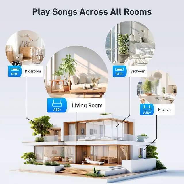 Alt view image 5 of 7 - S10+ WiFi & Bluetooth Music Streamer for Home Stereo, AirPlay Receiver with Spotify Connect, Multiroom Audio System, Upgrade Old Speakers with Clearer HiFi Sound, Optical & RCA Output