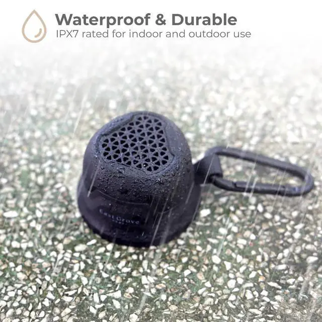 Alt view image 4 of 7 - MagTek Powerful Compact Bluetooth Wireless Speaker with Magnetic Mounting Base Connects to Back of Phone or Steel Surface and Carabiner Clip in Black