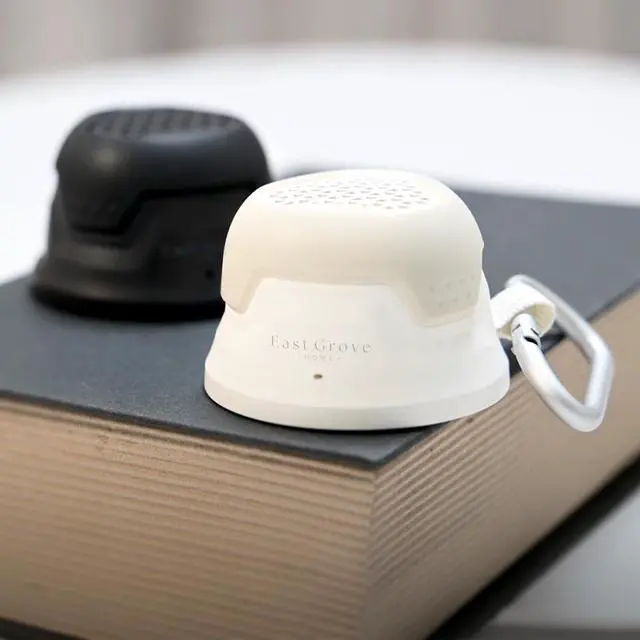 Alt view image 3 of 7 - MagTek Powerful Compact Bluetooth Wireless Speaker with Magnetic Mounting Base Connects to Back of Phone or Steel Surface and Carabiner Clip in Black