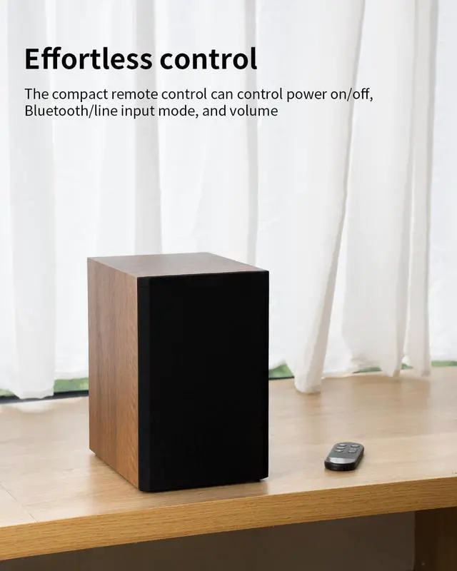 Alt view image 4 of 7 - Bluetooth Bookshelf Speakers, 60W Powered Stereo Speakers