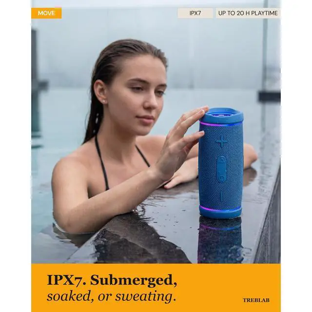 Alt view image 2 of 7 - HD77 Waterproof Bluetooth Speaker, 30W Deep Bass, RGB Light, 20H