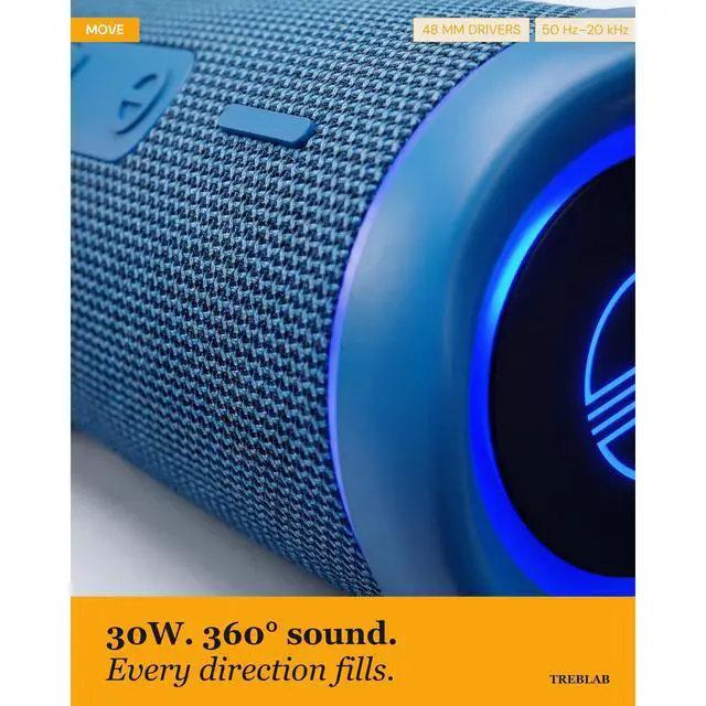 Alt view image 3 of 7 - HD77 Waterproof Bluetooth Speaker, 30W Deep Bass, RGB Light, 20H