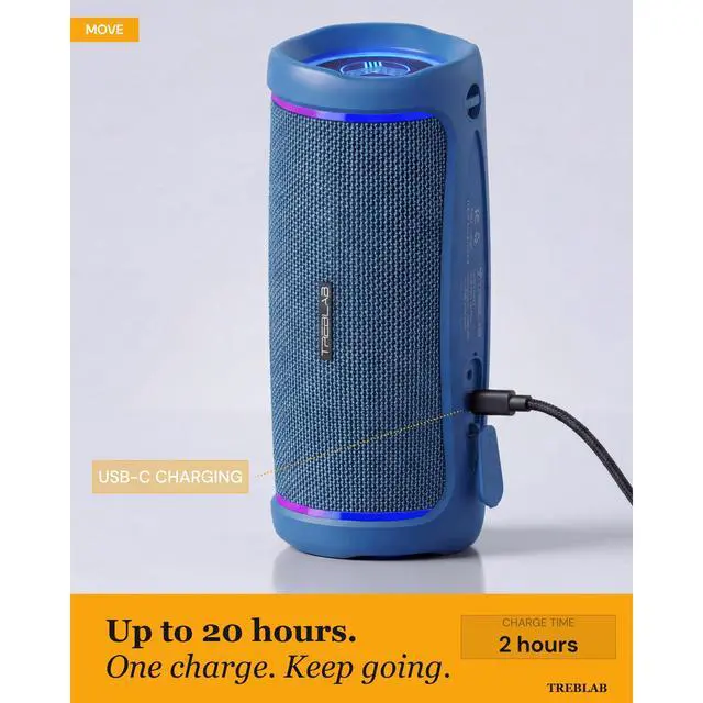Alt view image 6 of 7 - HD77 Waterproof Bluetooth Speaker, 30W Deep Bass, RGB Light, 20H